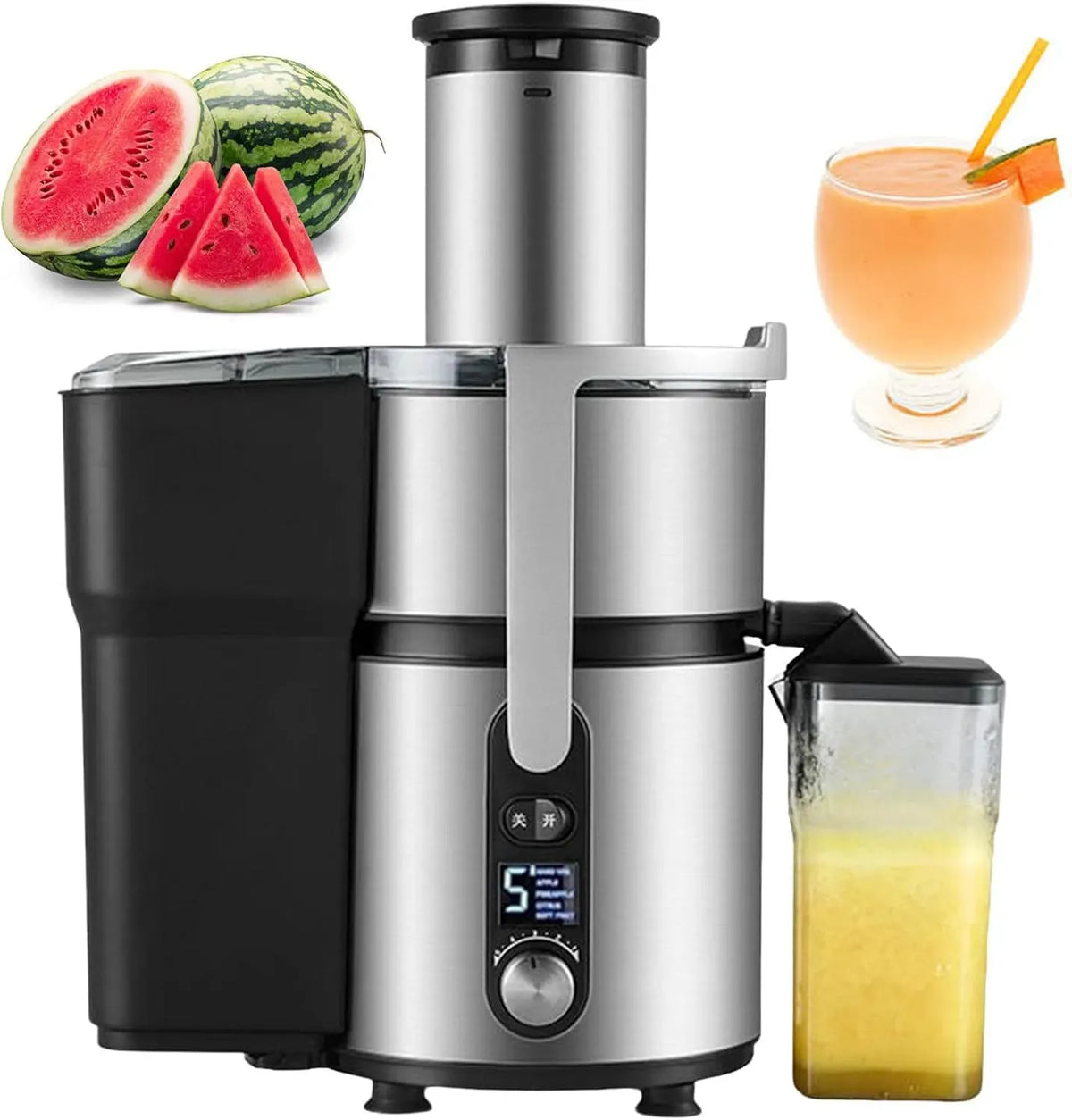 Centrifuga, professionale, 5 velocità, spremiagrumi ed estrattore, Centrifuga Professionale con Bocca di Alimentazione Larga da 84 mm