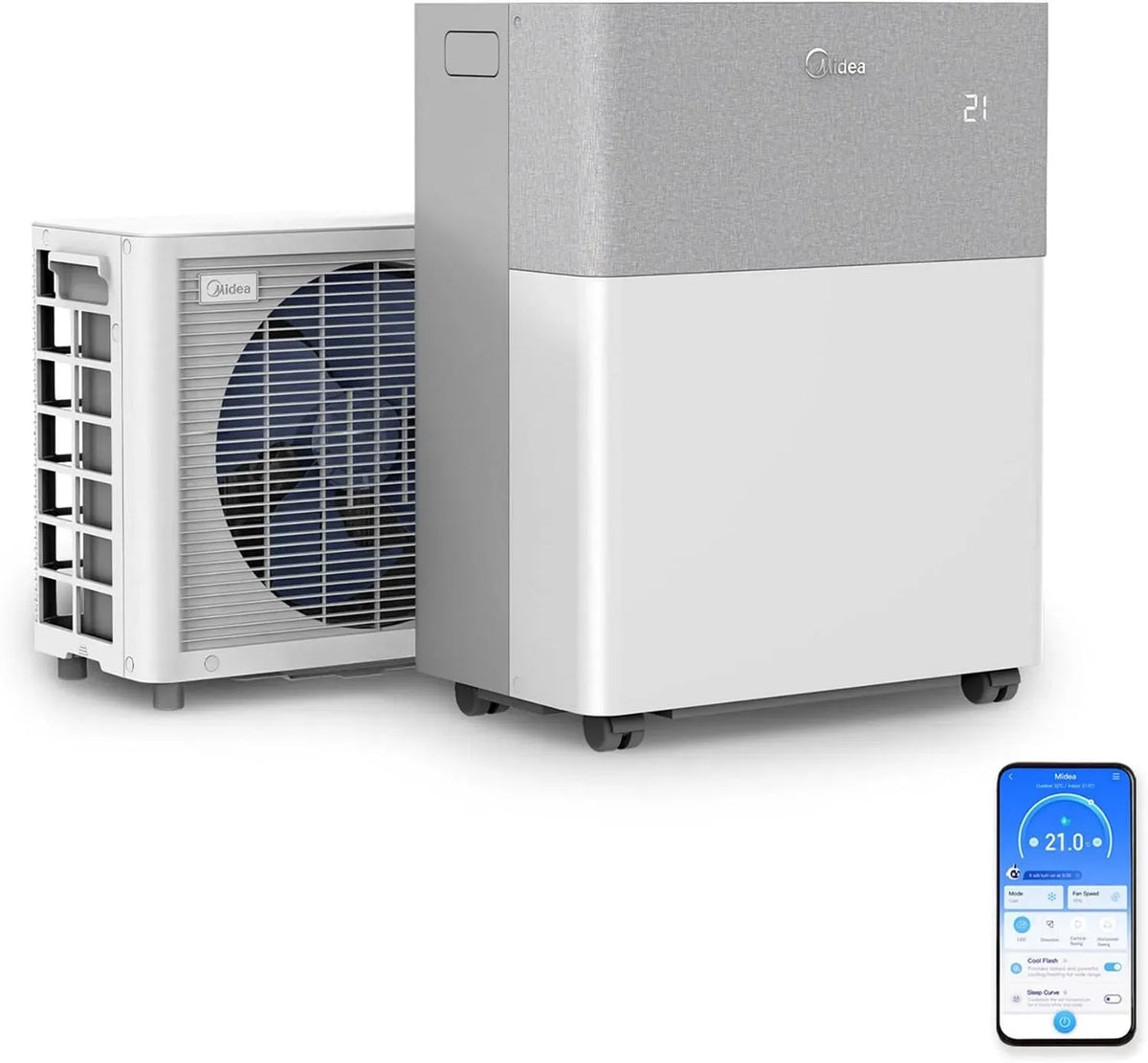 Senza Installazione, Midea PortaSplit 12000 BTU, Raffreddamento e Riscaldamento