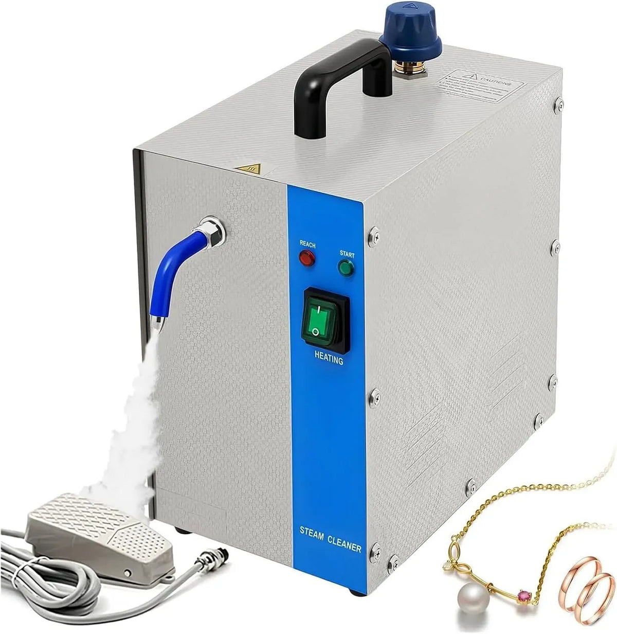 Pulitore a vapore, 2 L, professionale, macchina per pulizia a vapore, Pulitore a vapore for gioielli 2L professionale ad alta pressione 135°C