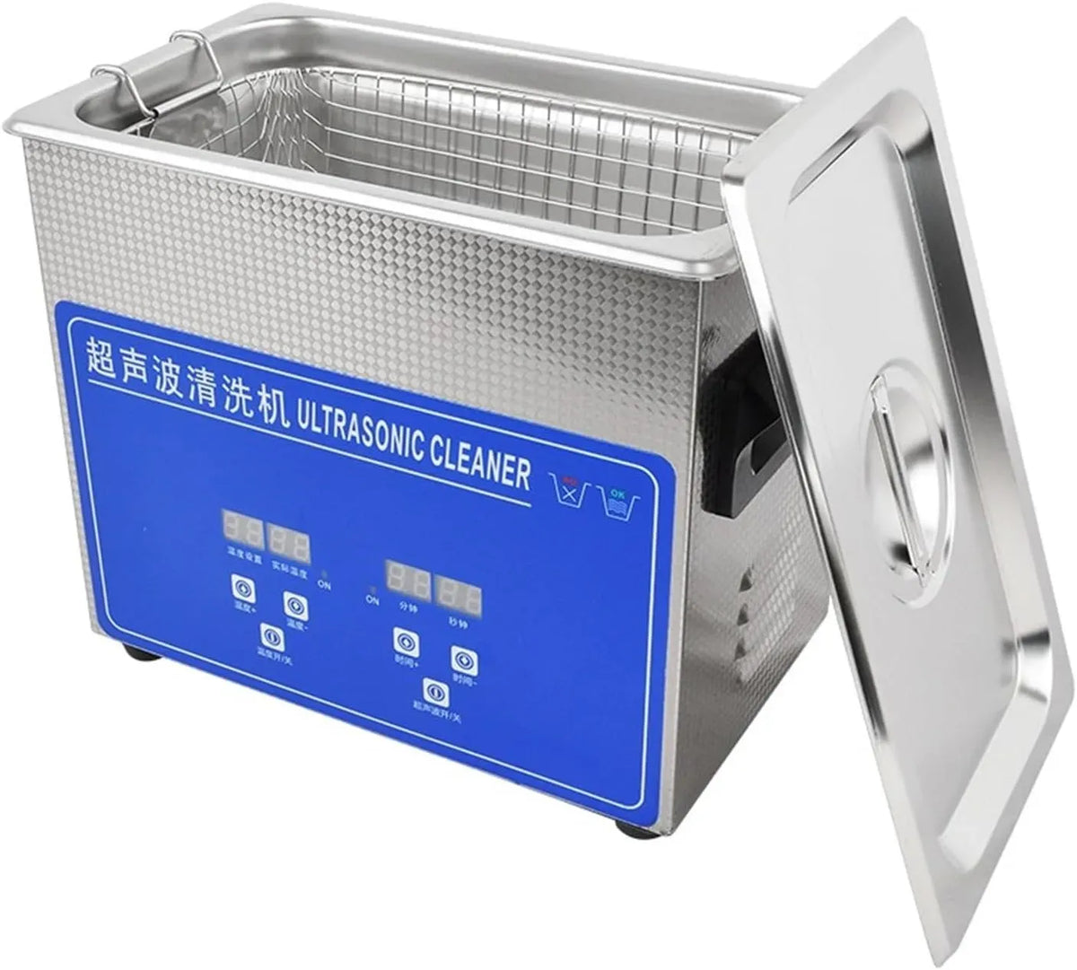 Pulitori a Ultrasuoni, Vasca Da Bagno E Cestino For La Pulizia Ad Ultrasuoni Digitale Da 3,2 Litri For Articoli For La Tavola PCB Gioielli For Protesi