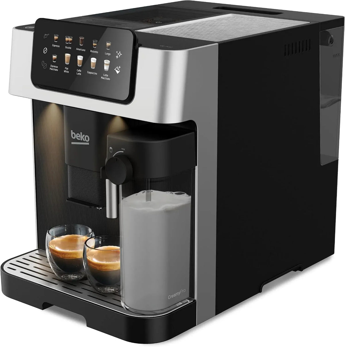 Beko CEG7304X macchina da caffè elettrica, 19 Bar, touch, nero, per Espresso e Cappuccino