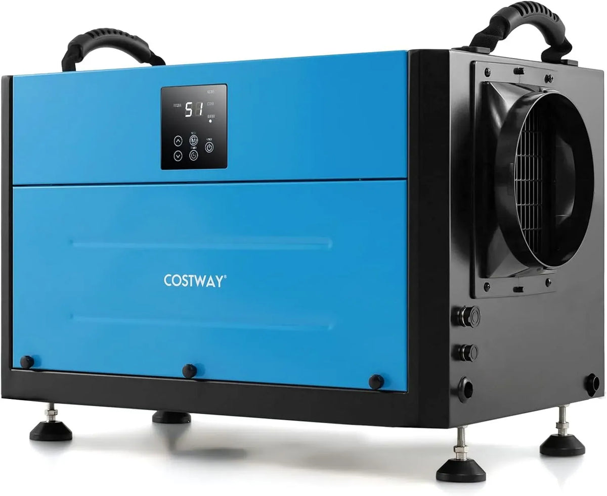 Deumidificatore, 27 L, GYMAX, timer, industriale, professionale, blu, 2 Metodi di Drenaggio, 3 Modalità, 73,5 L
