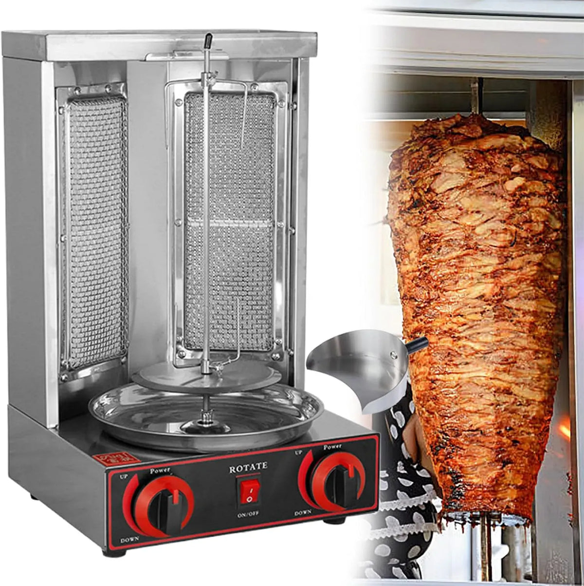 Girarrosto verticale, grill verticale, Macchina per Girarrosto, Macchina per Shawarma a Gas