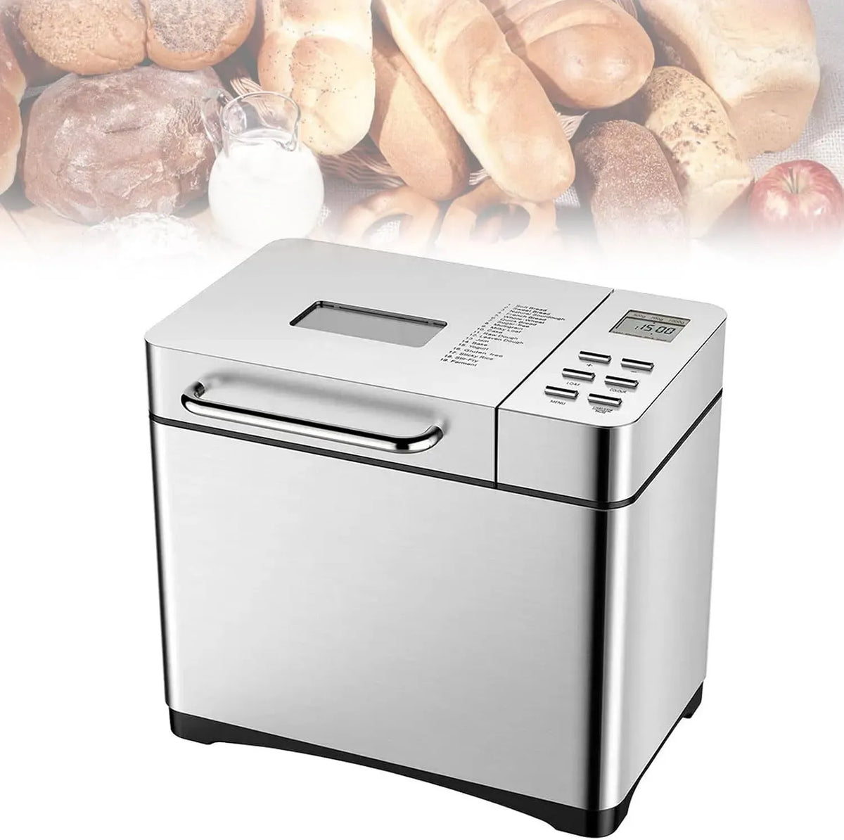 Macchina per il pane, 650 W, 17 programmi, panificatrice, timer, professionale, Timer da 15