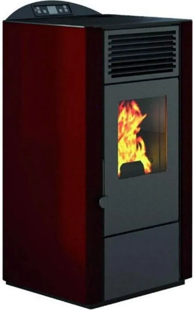 Stufa a Pellet Lory Potenza Termica 9 kW Colore Rosso