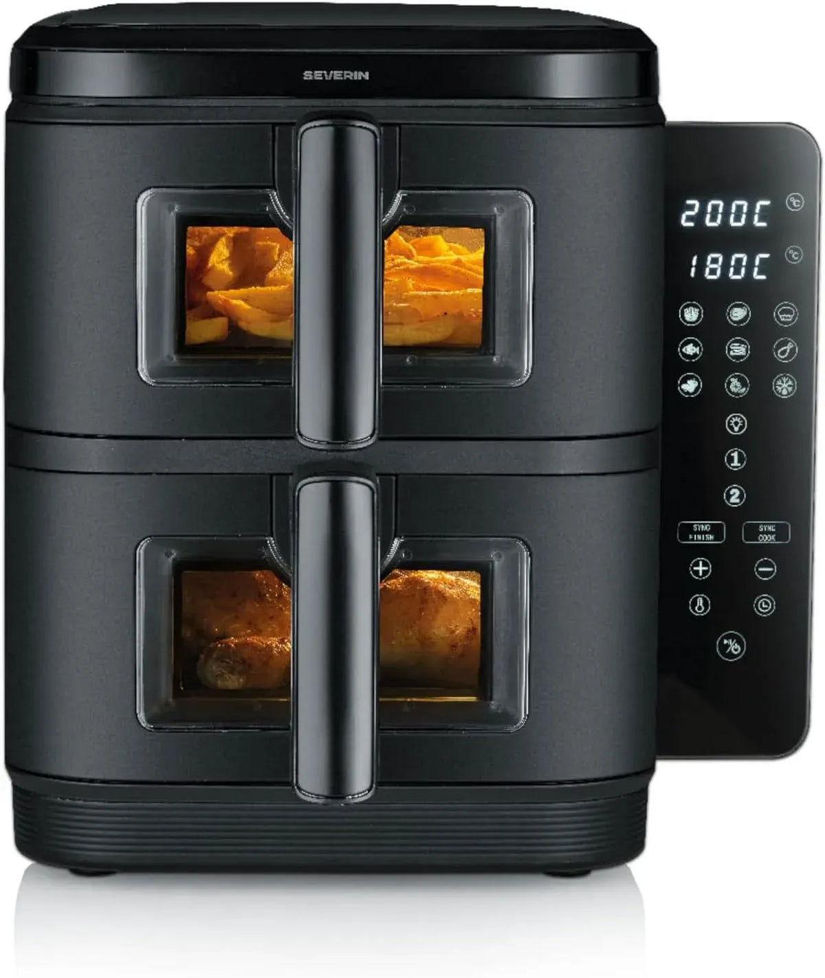 Severin FR 9598 Friggitrice ad aria, 11 L, 2800 W, 9 programmi, nero, 9 Programmi Automatici, 5,5 L