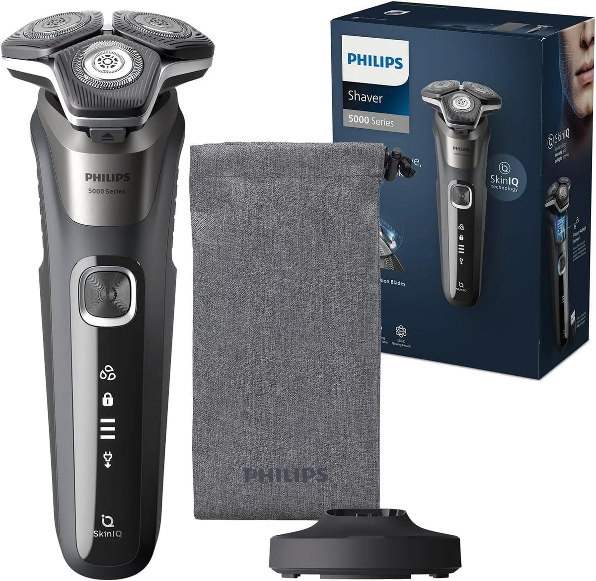Philips S5000 S5887/13 supporto, Rasoio, pannello IPS, grigio
