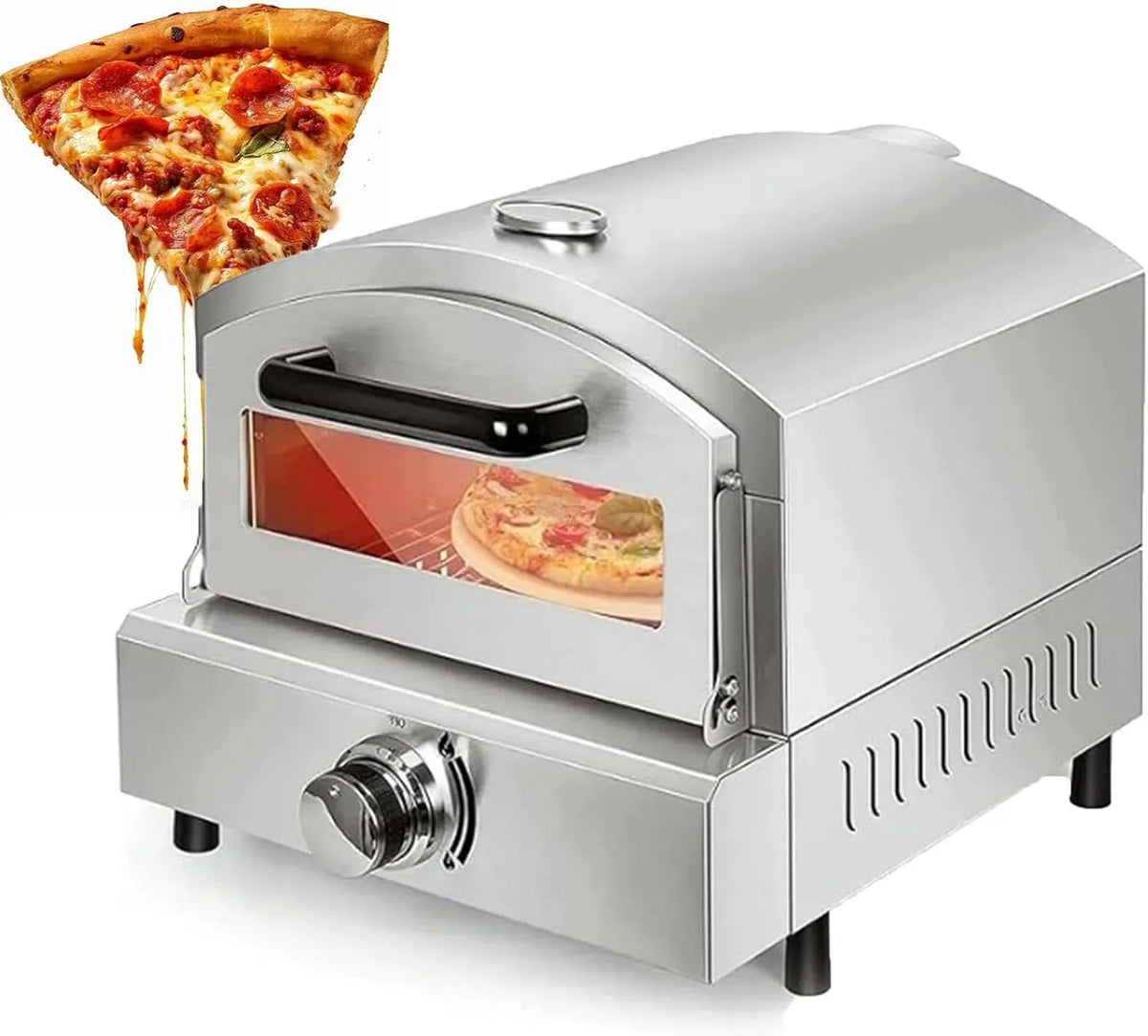 Forno elettrico per pizza, portatile, esterno, acciaio inox