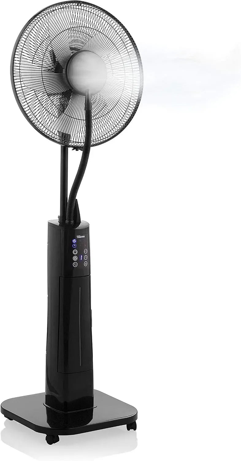 Ventilatore VE-5884, 80 W, timer, nero, ventola per circolazione dell'aria, Tristar Ventilatore con Funzione Nebulizzazione