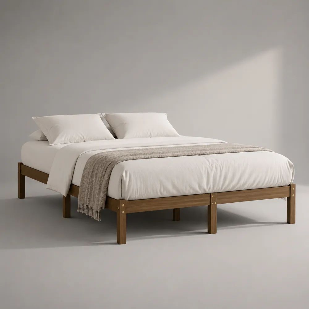 Struttura letto matrimoniale 160 x 200 cm in legno, marrone noce