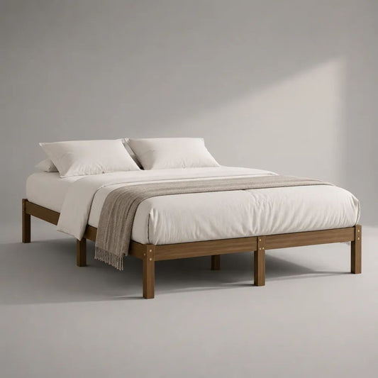 Struttura letto matrimoniale 160 x 200 cm in legno, marrone noce