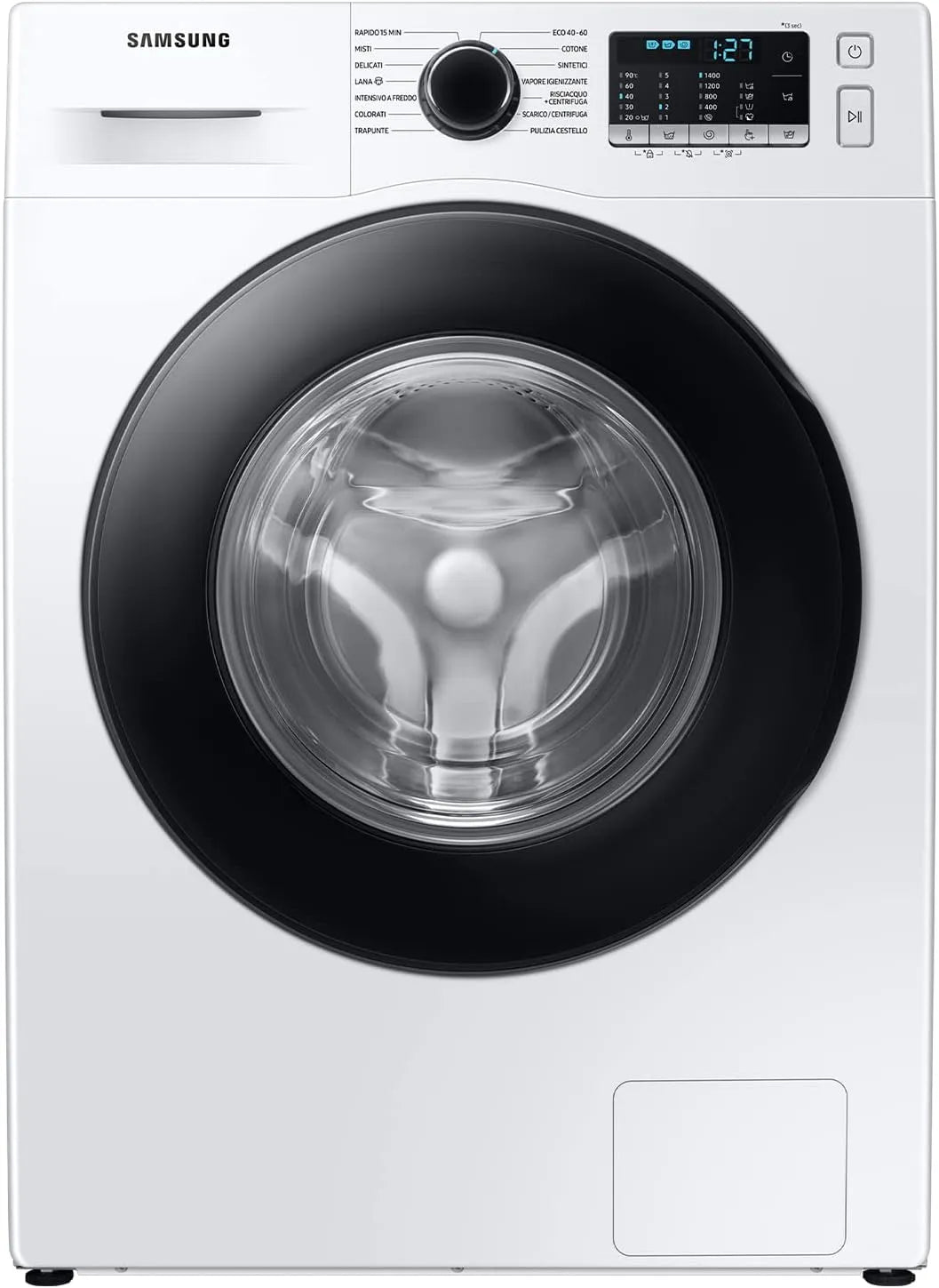 Samsung WW70TA026AE/ET 85h Lavatrice, 60 L, 7 kg, classe energetica B, libera installazione, tecnologia AI Ecobubble, vapore, 1200 RPM