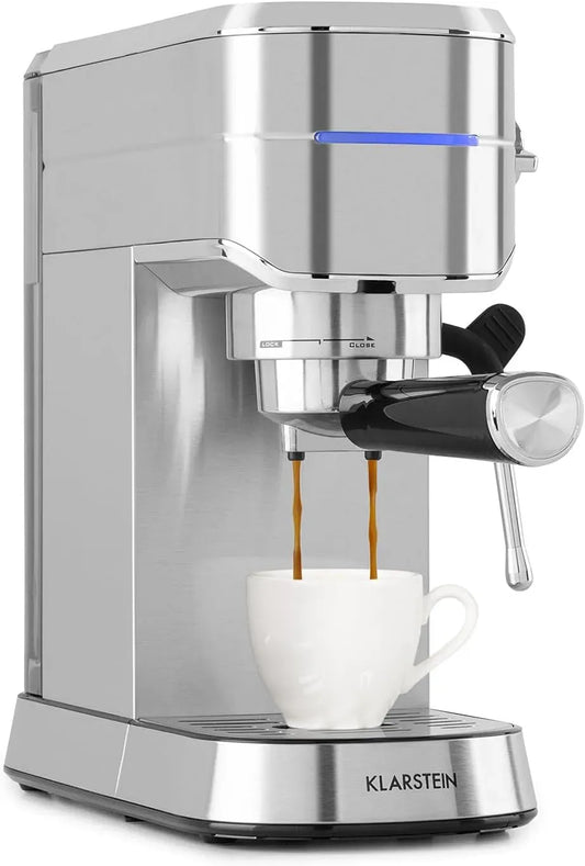 Klarstein Montalatte, 1450 W, cappuccinatore, argento, 20 bar, qualità barista