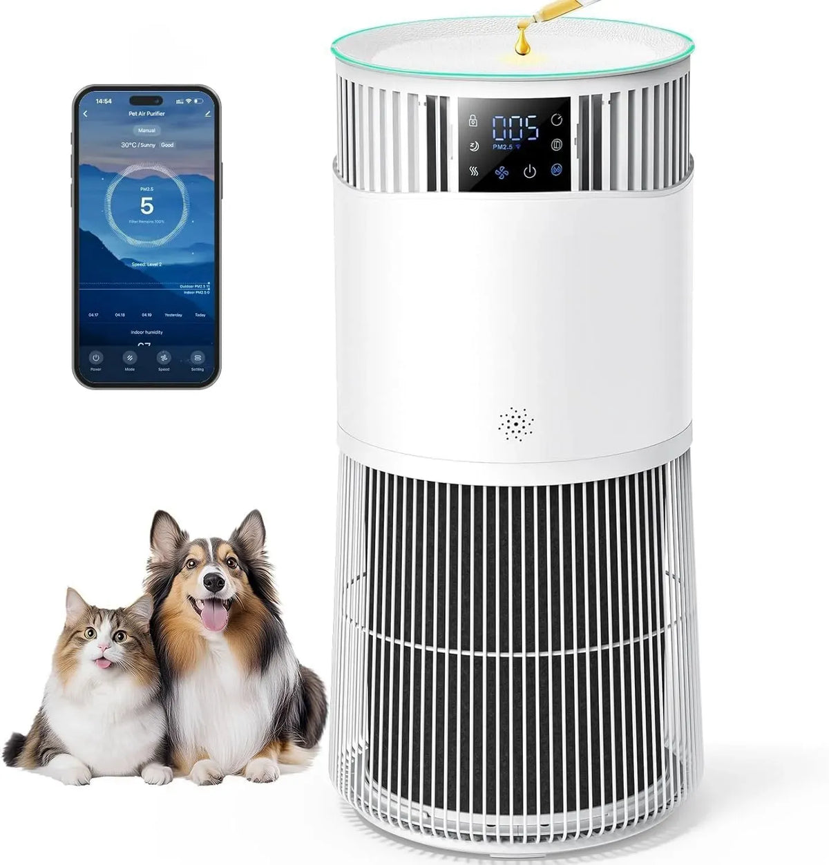 Purificatore d'aria CADR 463, 463 m³/h, Depuratore con APP