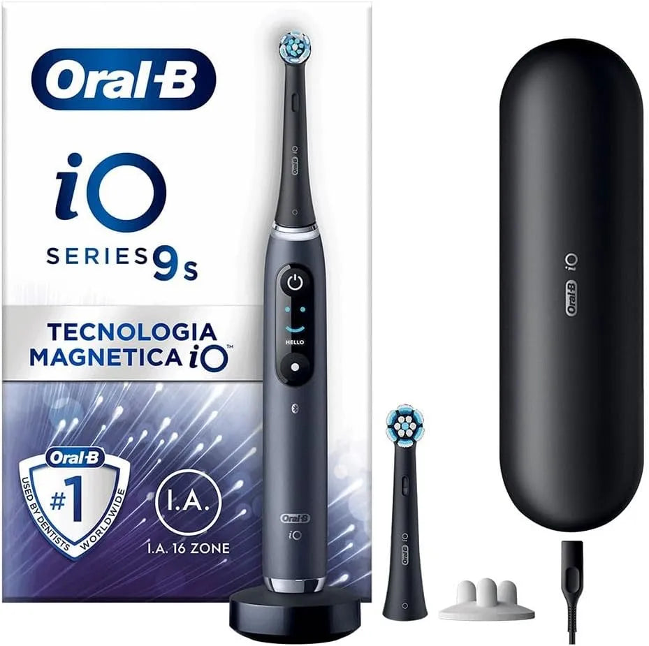 Oral-B iO, 9S Spazzolino Elettrico Ricaricabile Nero dotato di Tecnologia Magnetica
