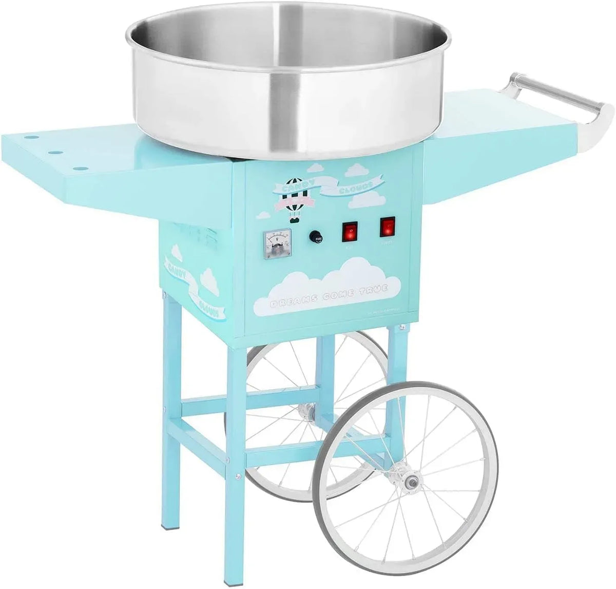 Candy RCZK-1200-BG Macchina per Zucchero, Floss Maker, Carrello, macchina zucchero filato, 52 cm, 1.200 W, ristorazione, acciaio inox