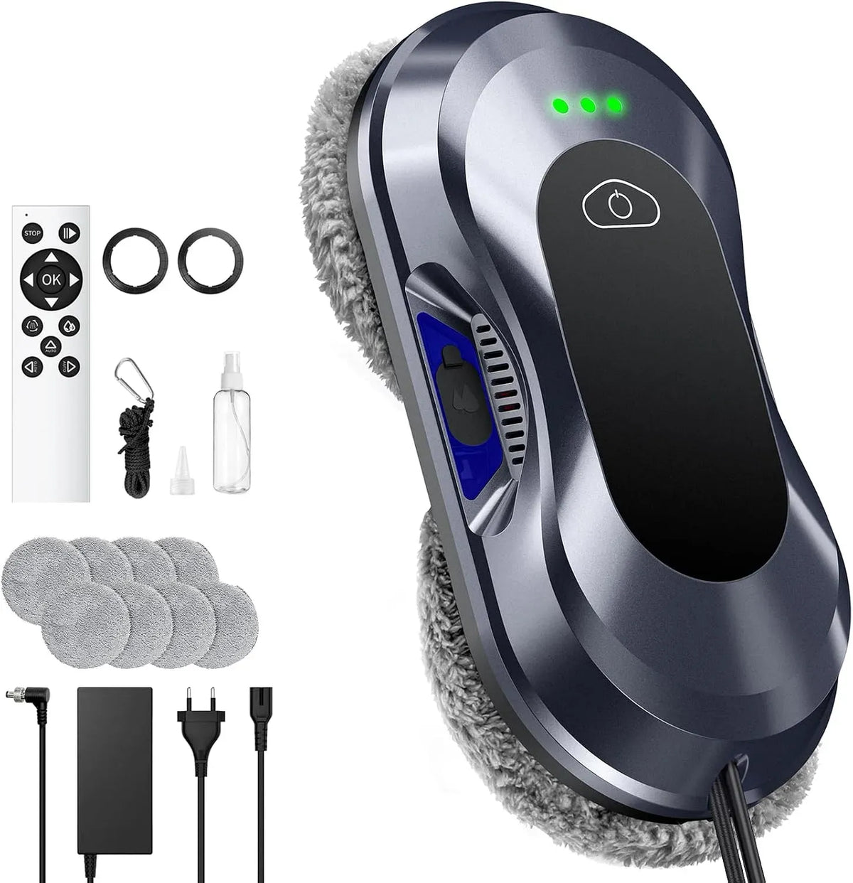 W22D Lavavetri, Robot, pulitore elettrico per vetri, 60 ml, ampio serbatoio, per Finestre