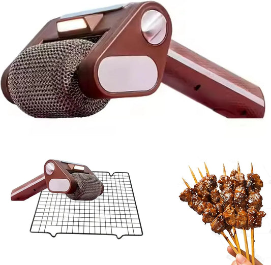 Spazzola, barbecue, pulitore, griglia, acciaio inox, senza fili, per griglia