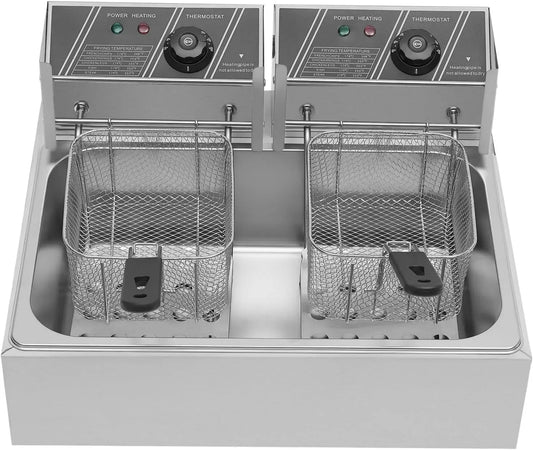 Friggitrice elettrica, timer, 5000 W, temperatura 60-200 °C, 12 l, per gastronomia, snack