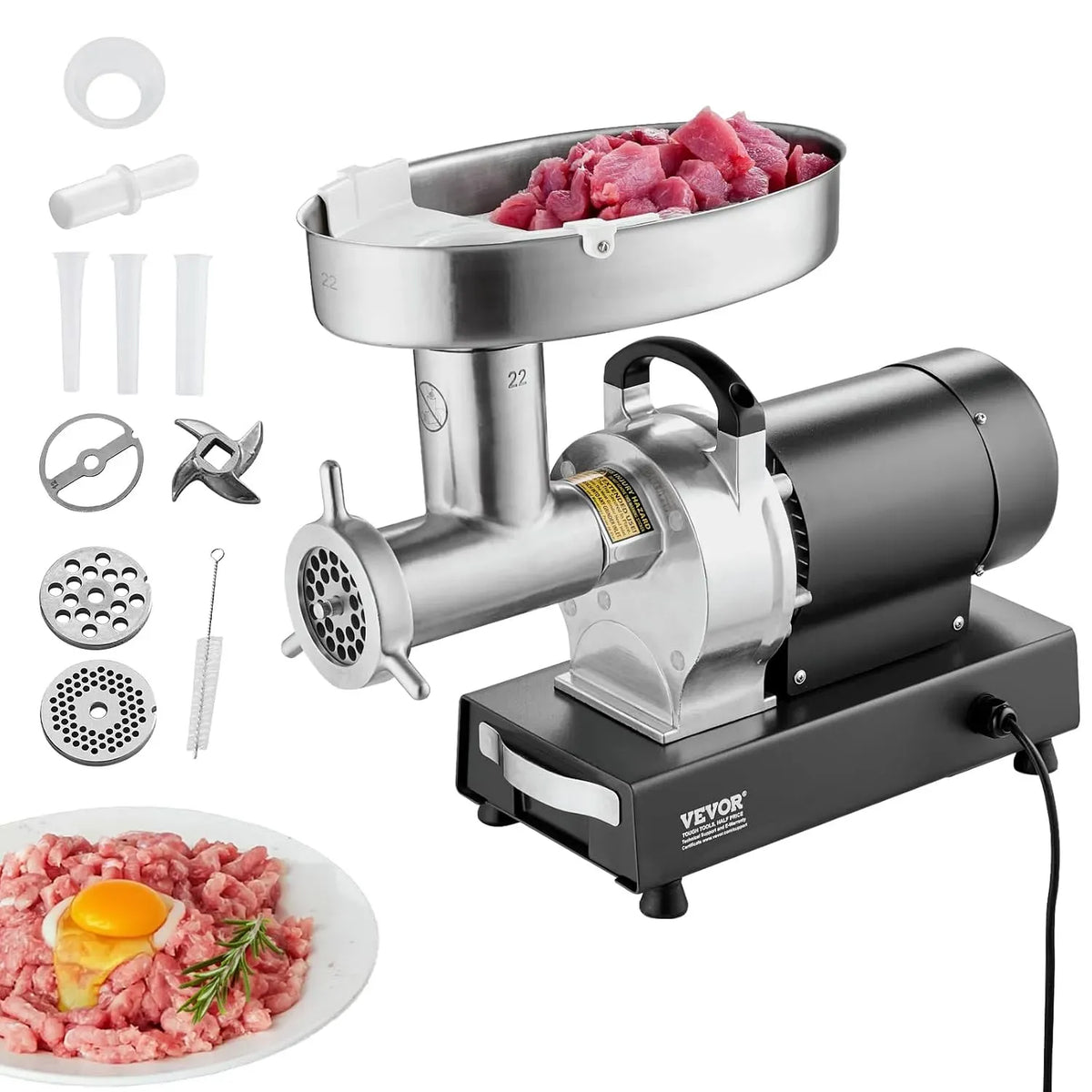 VEVOR Macchina per Salsicce, Piastra, 6,35 kg/min, industriale, professionale, acciaio inox