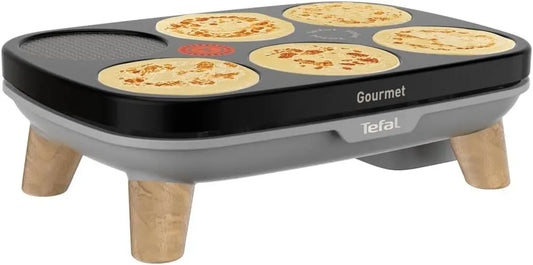 Tefal PY901BF1 Crepier elettrico, Crepier Gourmet, 6 prestiti, rivestimento antiaderente, facile da conservare