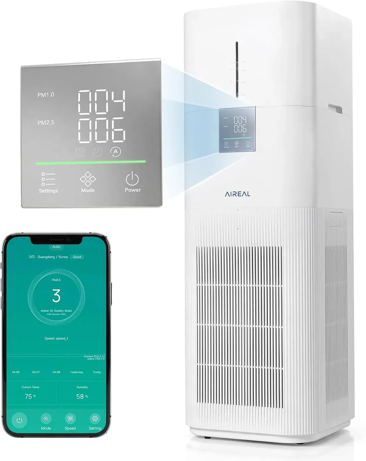 AEH800 2in1 Umidificatore, 7 L, AIREAL, AEH800 Purificatore e Umidificatore d'Aria 2in1 7L