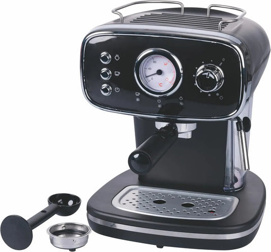 macchina da caffè elettrica, 1100 W, vapore, per cappuccino 1100 W nera