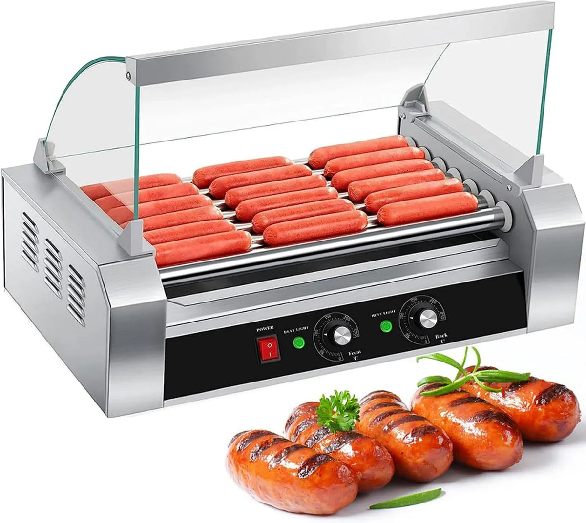 Macchina Per Cuocere, Macchina Per Hot, Griglia, 1050 W, professionale, acciaio inox, funzione riscaldante, per Hot Dog Commerciale