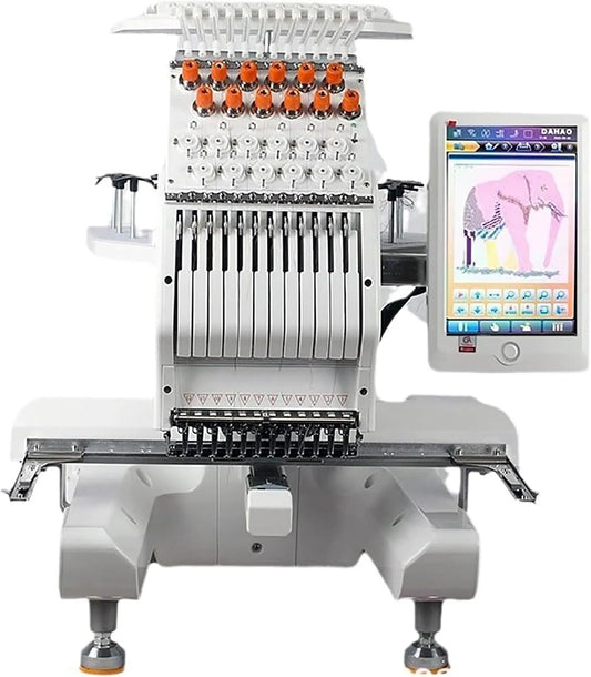 12aghi Macchina per Modelli, Macchina da Ricamo, ricamatrice elettrica, 20 × 30cm, 30 cm, professionale, per Modelli Automatica con 4 Tipi Telai