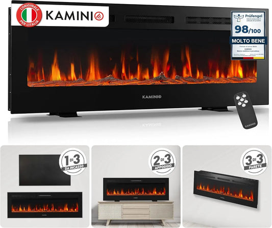 PRO 50 KAMINIO® Marlon Camino elettrico da incasso, parete o appoggio