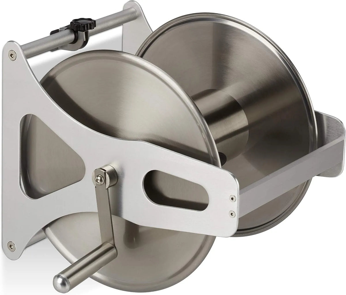 HLP 30 da Terra, Senza Tubo, per Relaxdays Avvolgitubo da Giardino, 5x45x36,5 cm, Acciaio Inox e Metallo, da Parete