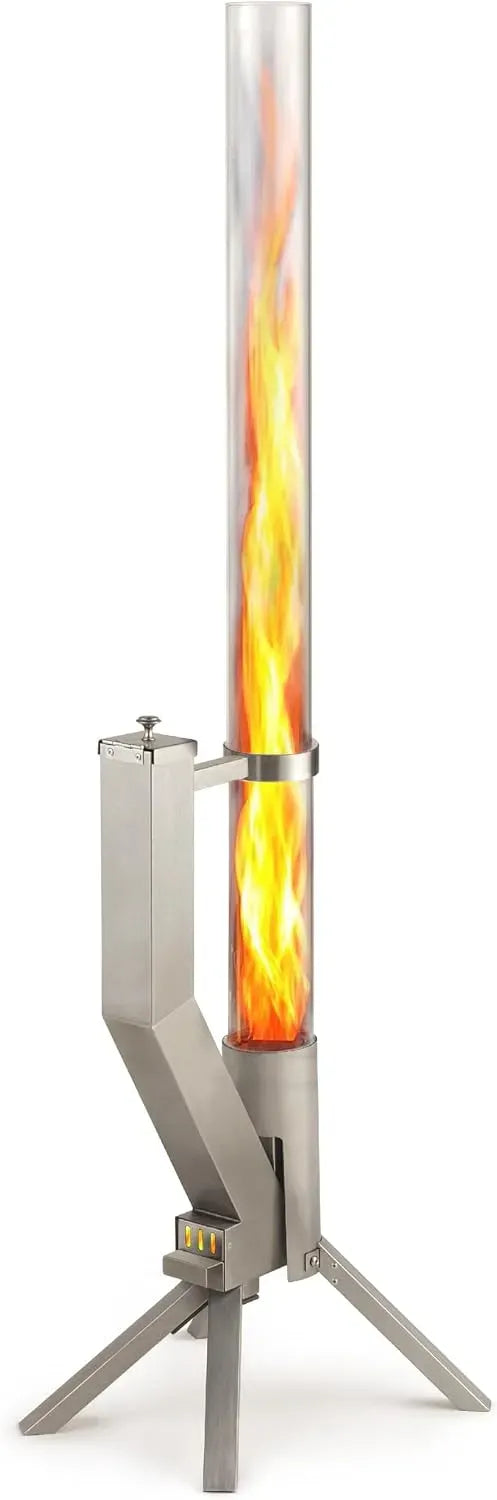 Colonna, acciaio inox, funzione riscaldante, argento, per un'Atmosfera Incantevole, GARDENFLARE