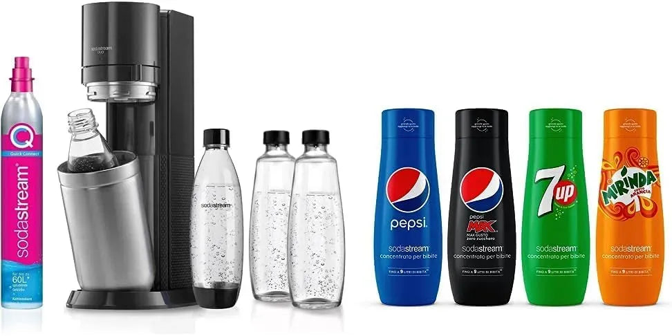 Sodastream Duo Megapack, Gasatore D'Acqua Per Trasformare L'Acqua In Acqua Frizzante, 29 x 25, 6 x 44, Nero, 1760 Millilitro, 44.4 cm, 6.4 Kg