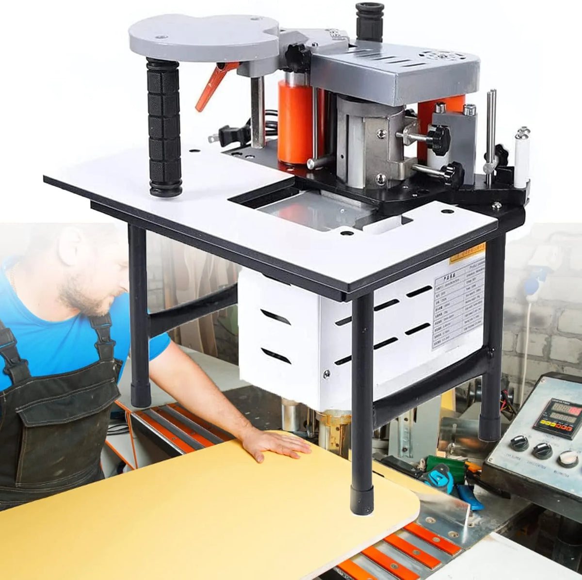 velocità regolabile, Bordatrice per bordi per la lavorazione del legno, 220 V, 5 m/min, larghezza di banda 10-60, bordatrice portatile per progetti di