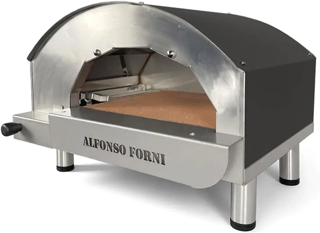 Forno elettrico per pizza AISI 304, 40x40 cm, esterno, acciaio inox, nero, 500°C
