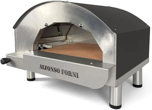 Forno elettrico per pizza AISI 304, 40x40 cm, esterno, acciaio inox, nero, 500°C