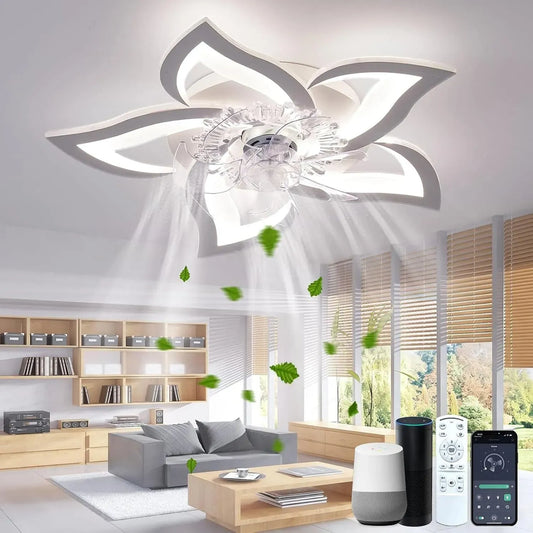 Ventilatore, ventola per circolazione dell'aria, Ventilatore da Soffitto con Luce Compatibile con Alexa