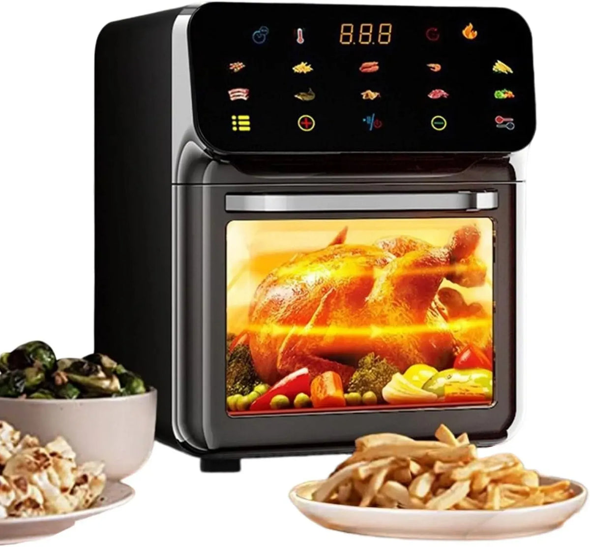 Forno elettrico, forno da cucina, 2 Ripiani, Friggitrice ad Aria e Forno Tostapane Combinato Formato Famiglia 2 Ripiani