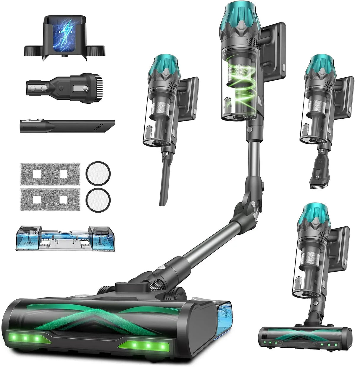 Aspirapolvere 65000Pa/ 60Min, nero, aspiratore elettrico domestico, Vexilar Aspirapolvere Senza Fili Potente