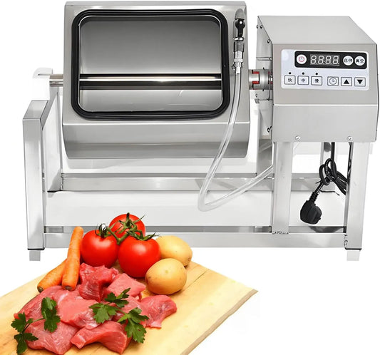 in Acciaio Inox, Ideale per Carne secca, per Marinatore sottovuoto Professionale per Carne, 18 Litri, 3 velocità e Timer, Salsicce e Pancetta, con