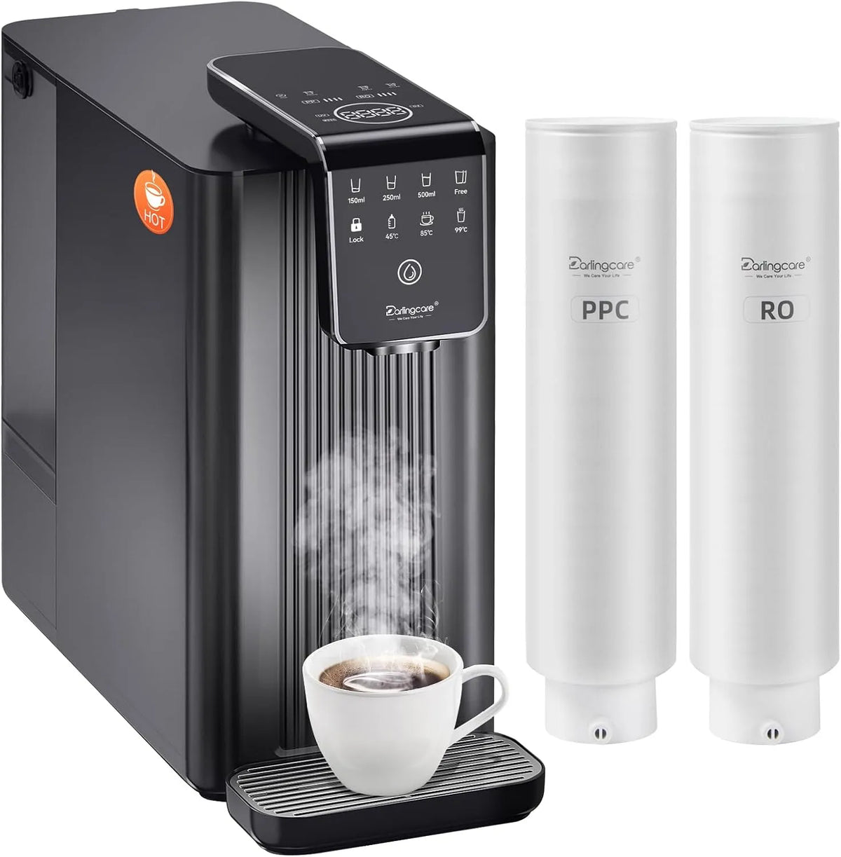 Dispenser, filtro, per Cucina Ufficio Casa, Depuratore Acqua Osmosi Inversa: Dispenser di Acqua Calda con Sistema a osmosi inversa 6 stadi