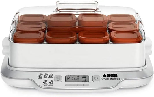 YG661A00 Yogurtiera Seb Multidelices Express 12 vasetti bianco e marrone