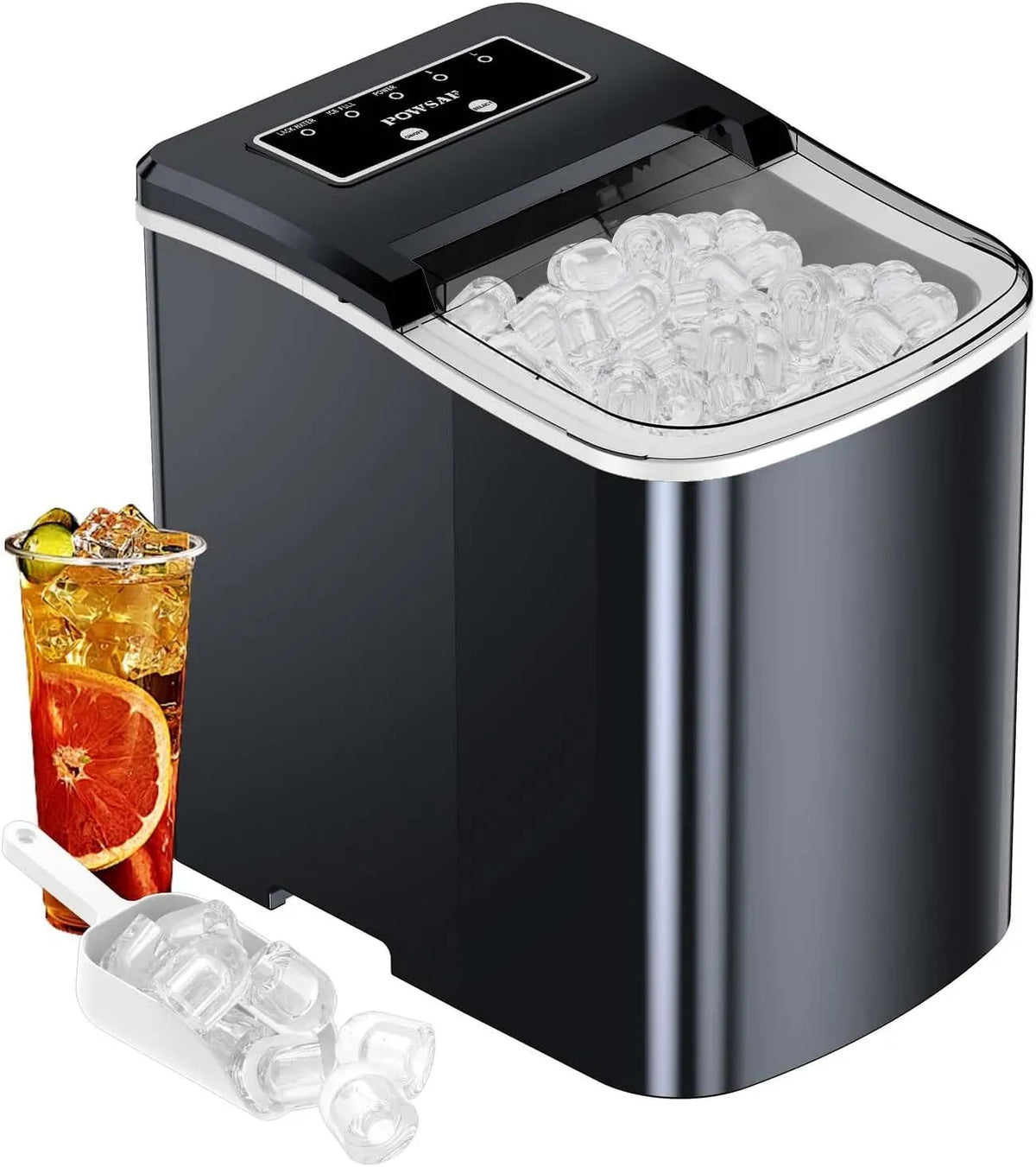 12kg/24h Macchina, 12 kg, nero, per il Ghiaccio Autopulente, POWSAF