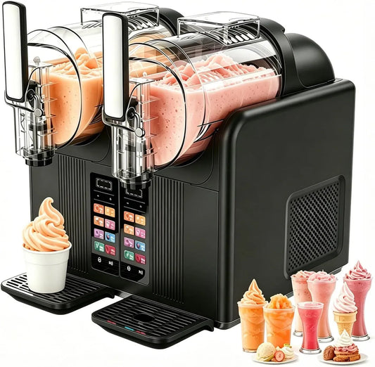Macchina per Granite, macchina per gelato e sorbetto, 7 programmi, ampio serbatoio, professionale, nero, per Granite E Gelatiera 2 in 1