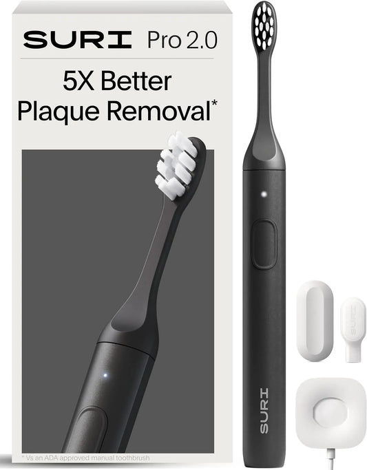 spazzolino da denti ricaricabile, Batteria, Sensore, timer, nero, alluminio, SURI