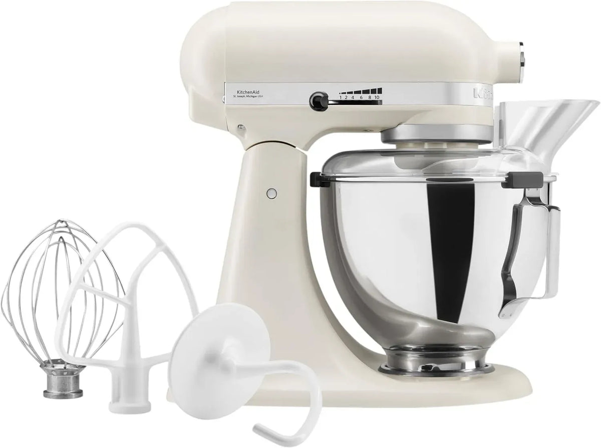 KitchenAid Robot da cucina, 4.3 L, bianco, 10 Velocità con Avvio Soft, 59 Punti Contatto, Testa Inclinabile