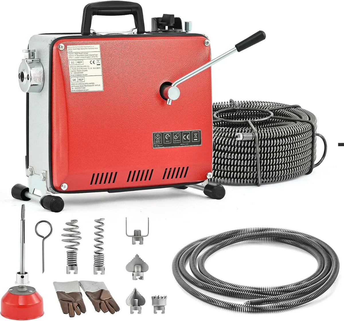 Lavello da cucina, 400 W, ZELCAN 400r/min, 400W Macchina Sturatubi Elettrica, 22,5 M