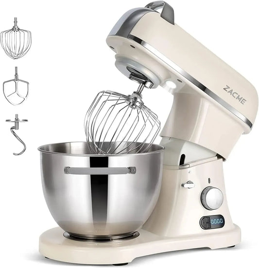 Robot da cucina, 7 L, 1500 W, ZACME Elegance, display LCD, acciaio inox, bianco, 11 velocità