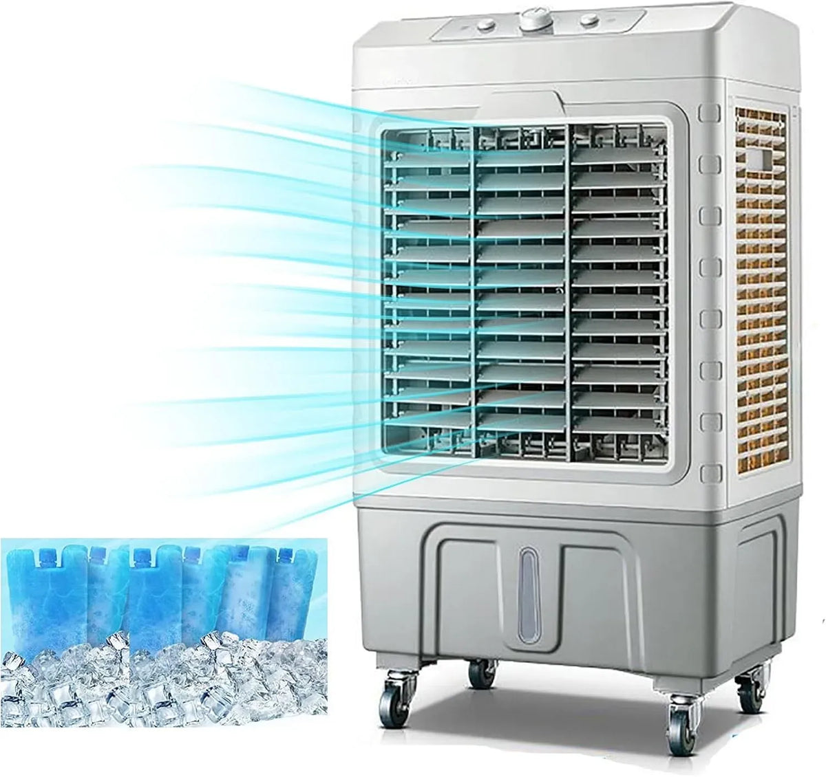 Raffrescatore evaporativo Industriale, per Uso Industriale e Commerciale, Serbatoio da 50 Litri, 3 in 1, Oscillazione a 120°