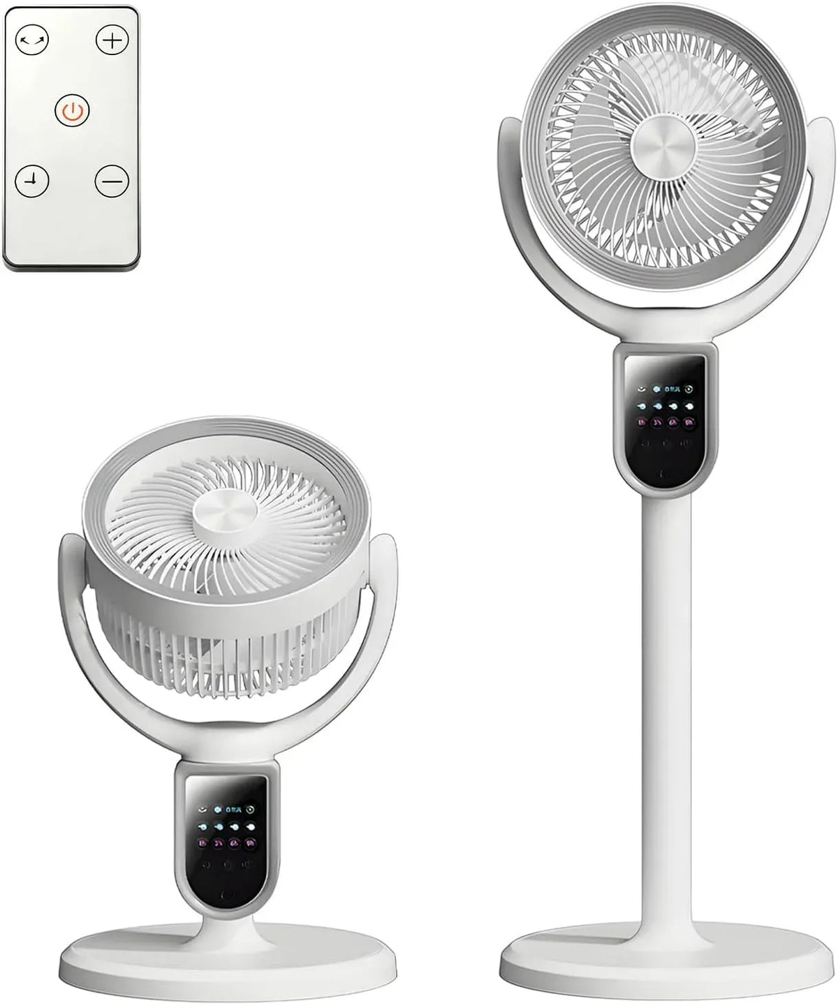 Ventilatore, 30 dB, WIWOLER 16m 10H, timer, oscillazione, Oscillazione 80°+90°, Luce LED, Motore DC 30dB, Altezza 4 in 1